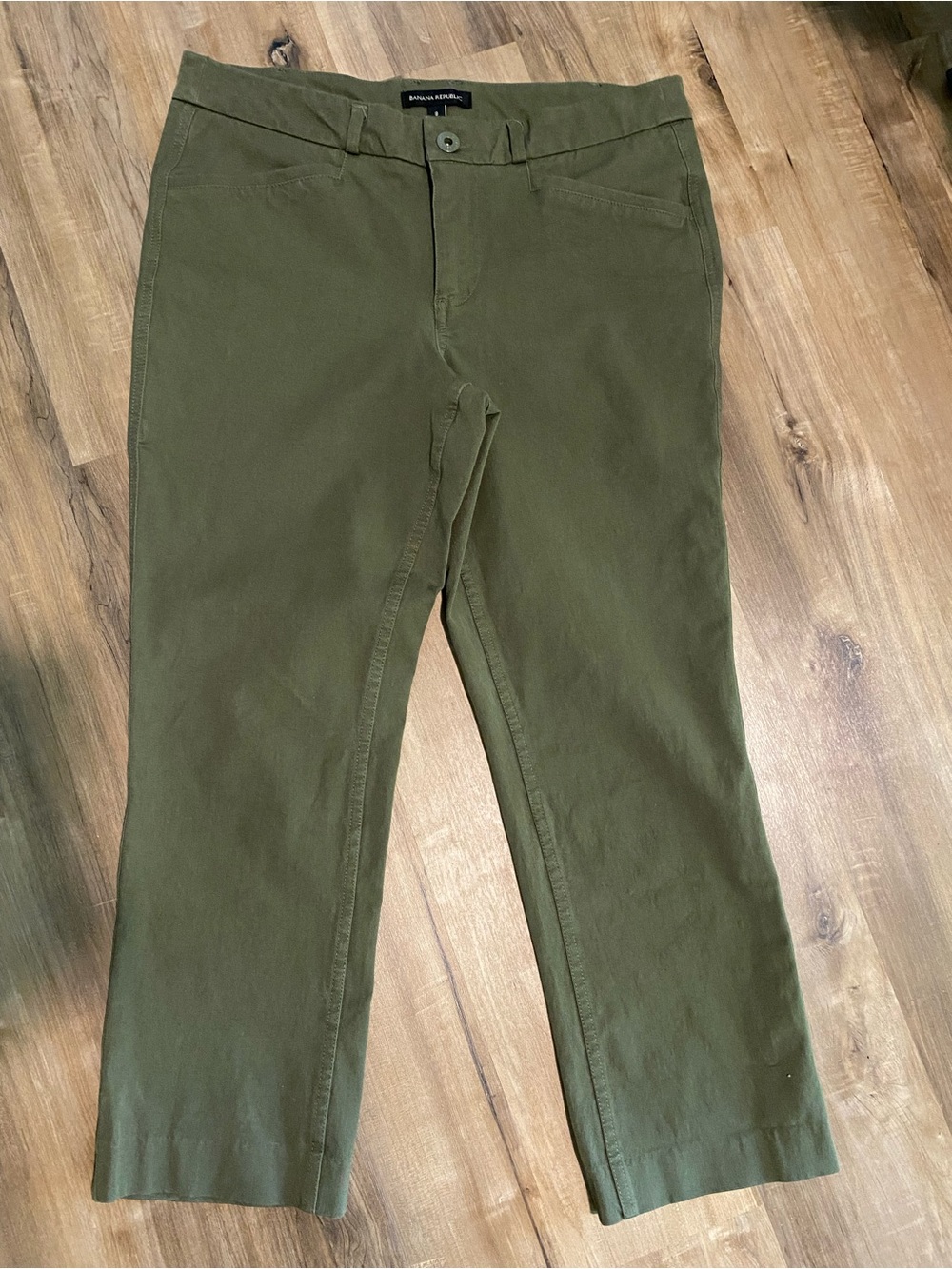 Banana Republic Women's Green Olive Casual Pants Size 8 Stretch Slacks Career